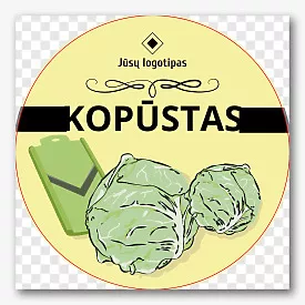 Kopūstų konteinerio etiketės šablonas