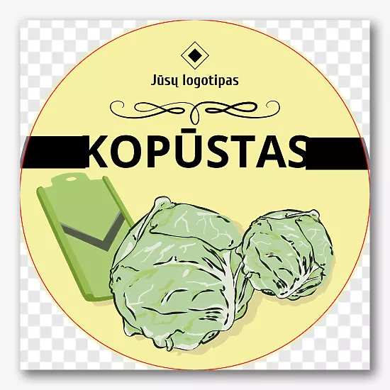 Kopūstų konteinerio etiketės šablonas