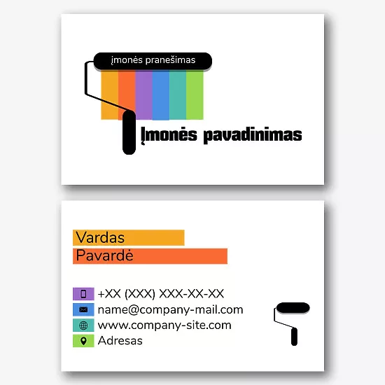 Tapytojo vizitinės kortelės Šablonas 