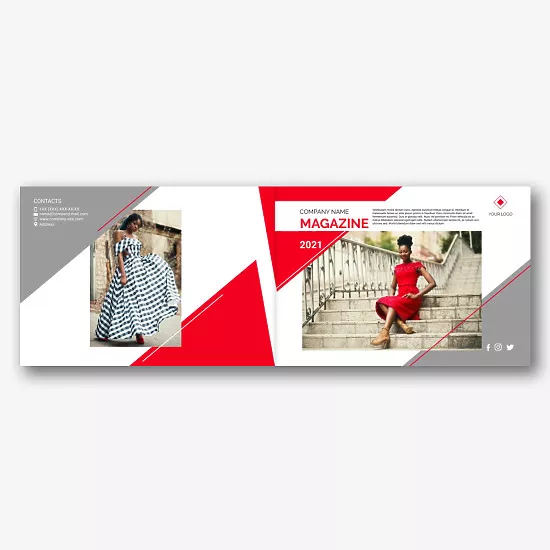 Fashion magazine template with logo