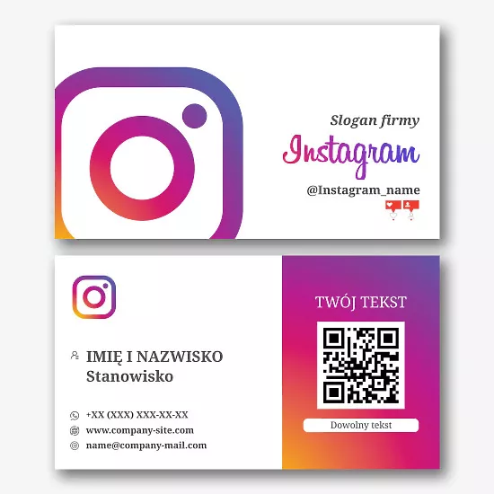 Szablon wizytówki na Instagramie