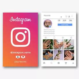 Šablonas vertikali Instagram vizitinės kortelės