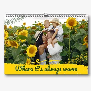 Calendar template with family photos