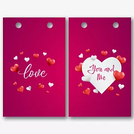 Paper bag template for Valentine's Day