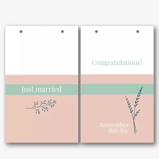 Template of a paper bag for a wedding