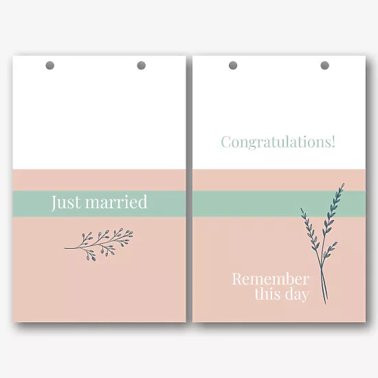 Template of a paper bag for a wedding