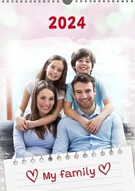 Calendar template with family photos